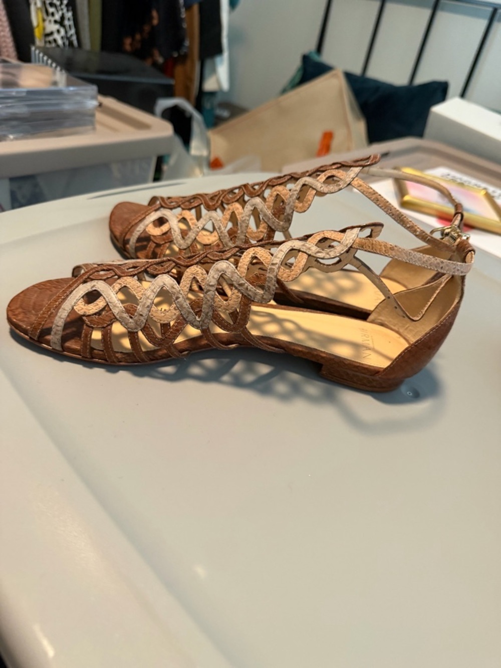 Alexandre Birman Snakeskin Multicolor
Sandals Heels Caged Ankle Wrap Size 37 - Picture 2 of 6